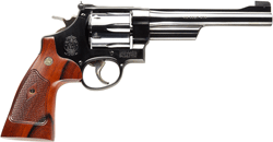 S&W 25 CLASSIC 45LC 6.5" AS - BLUED CHECKERED WOOD GRIPS