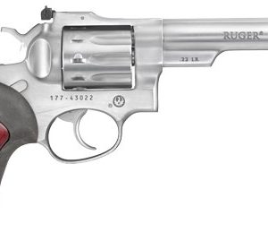 RUGER GP100 22LR 6" ADJ. SGTS - STAINLESS RUBBER W/HDWD INSERT