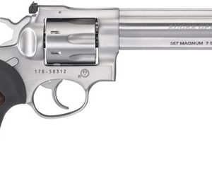 RUGER GP100 357MAG 6" ADJ. - SS RUBBER W/HARDWOOD 7-SHOT