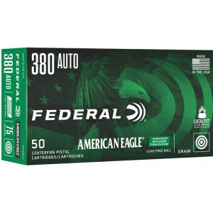 Federal American Eagle IRT Lead Free Handgun Ammunition .380 Auto 75gr 1110 fps 50/ct