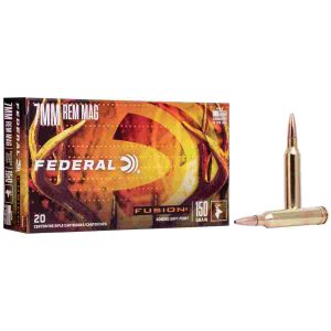 Federal Fusion Rifle Ammunition 7mm Rem Mag 150 gr BTSP 3050 fps - 20/ct