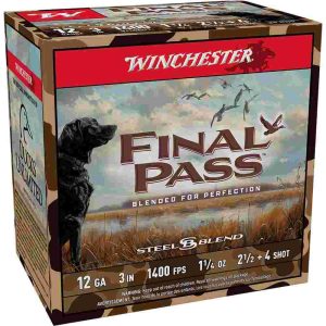 Winchester Final Pass Shotshells 12 ga 3" 1-1/4 oz 1400 fps 2.5 + 4 Shot 25/rds
