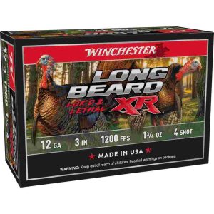Winchester Long Beard XR Shotshells 12ga 3" 1-3/4 oz #4 10/ct