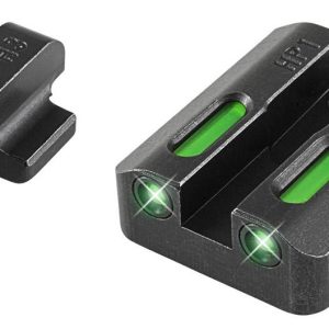 Truglo TFX Tritium Fiber-Optic Handgun Day/Night Sights Fits H&K VP9 VP40 P30 P30SK P30L 45 & 45 TACTICAL (including Compact) - White Outline Fr