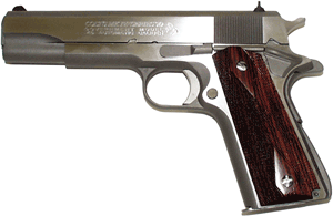 COLT GOVERNMENT SERIES 70 - 45ACP STAINLESS FS WOOD GRIPS