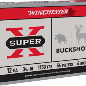WINCHESTER SUPER-X 12GA 3.5" - #4 BUCK 54 PELLETS 5RD 50BX/CS