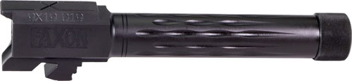 FAXON FITS GLOCK 19 BARREL 9MM - FLAME FLUTED THREADED BLK