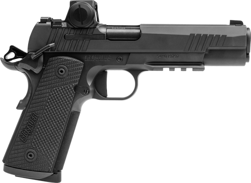 SIG 1911 X 45ACP 5″ W/ROMEO-X – (2)8RD G10 STEEL BLACK