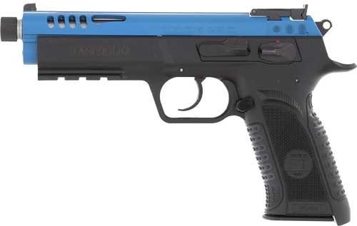 TANFOGLIO FORCE 22LR 4.9″ – POLY FRAME BLUE STEEL SLIDE