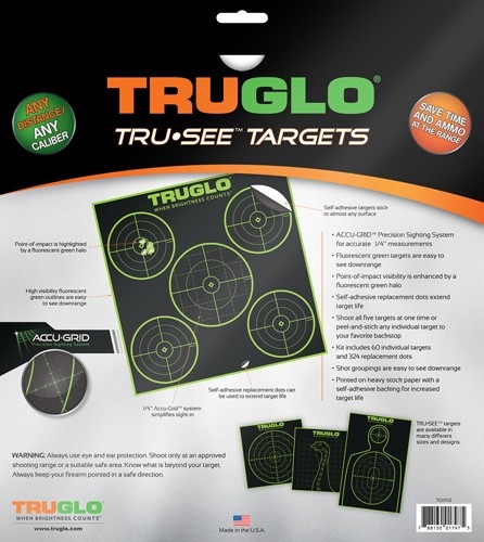TRUGLO TRU-SEE REACTIVE TARGET – 5 BULL 12-PACK